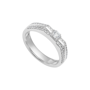 Nhẫn nam Vàng Trắng 10K Đính đá ECZ PNJ XMXMW006377