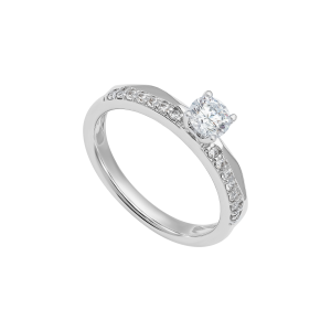 Nhẫn Vàng Trắng 10K Đính đá ECZ PNJ XMXMW006384