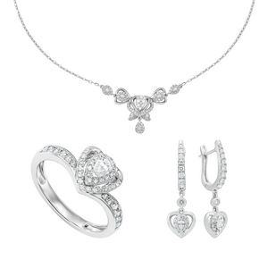 Bộ trang sức Vàng Trắng 14K PNJ Trầu Cau 04590-14679