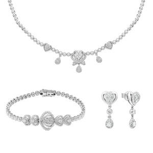 Bộ trang sức Vàng Trắng 14K PNJ Trầu Cau 04591-00996