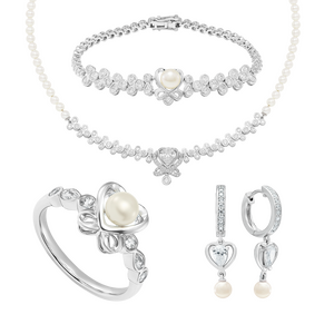 Bộ trang sức Vàng trắng 10K PNJ Trầu Cau 00470-00348