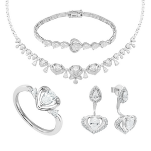 Bộ trang sức cưới Vàng trắng 10K PNJ Trầu Cau 03384-06334