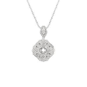 Vỏ Mặt dây chuyền Kim cương Vàng Trắng 18K PNJ 00DDW000964