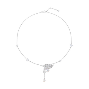 Dây cổ và cài áo Vàng 14K đính Ngọc trai Freshwater PNJ PFMXW000026