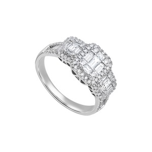 Nhẫn Kim cương Vàng Trắng 18K PNJ DDDDW060727