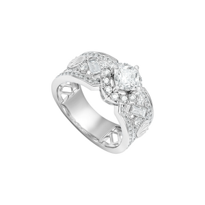 Nhẫn Kim cương Vàng Trắng 14K PNJ DDDDW014859