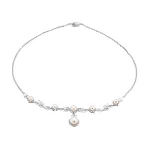 Dây cổ Vàng Trắng 14K Đính Ngọc trai Freshwater PNJ PFXMW000062