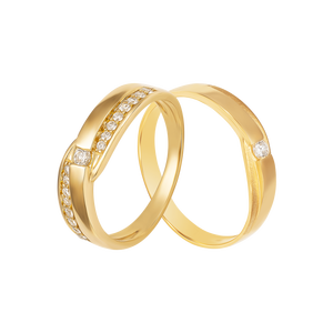 Nhẫn Cưới Kim Cương PNJ Vàng Son Vàng 18K