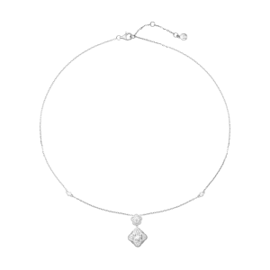 Dây cổ Vàng Trắng 14K Đính đá ECZ PNJ Kim Bảo Như Ý XMXMW000631