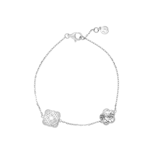 Lắc tay Vàng Trắng 14K Đính đá ECZ PNJ Kim Bảo Như Ý XMXMW000822