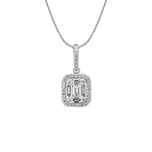 Mặt dây chuyền Kim cương Vàng trắng 14k PNJ DDDDW060448