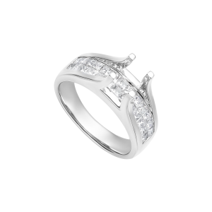 Vỏ Nhẫn Kim cương Vàng Trắng 18K PNJ 00DDW007576