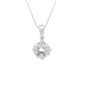 Vỏ Mặt dây chuyền Kim cương Vàng Trắng 18K PNJ 00DDW000981