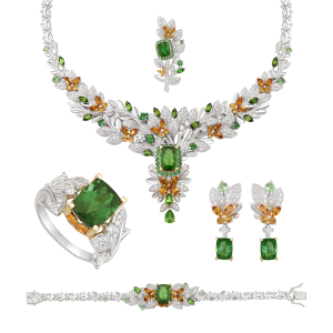 Bộ trang sức Vàng 14K Đính đá Tourmaline PNJ Masterpiece 00004-00003