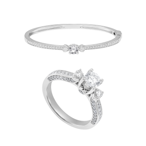 Bộ trang sức Kim cương Vàng trắng 14K PNJ 14953-01178