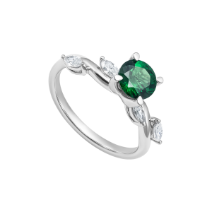 Nhẫn Vàng Trắng 14K Đính đá Tsavorite PNJ SVDDW000005