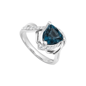 Nhẫn Vàng trắng 14K đính đá Topaz PNJ TPXMW000663