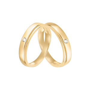 Cặp nhẫn cưới Vàng 18K đính đá ECZ PNJ Chung Đôi 00873-00874
