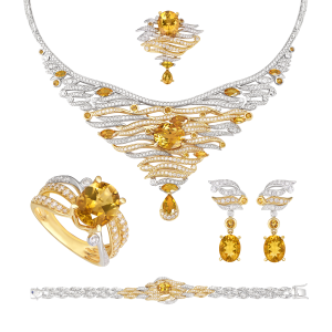 Bộ trang sức Vàng 14K Đính đá Citrine PNJ Masterpiece 00007-00011