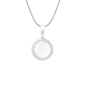 Mặt dây chuyền nam Vàng Trắng 10K Đính đá ECZ PNJ XM00W000933