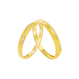 Cặp Nhẫn Cưới Kim cương Vàng 14K PNJ 01303-06244