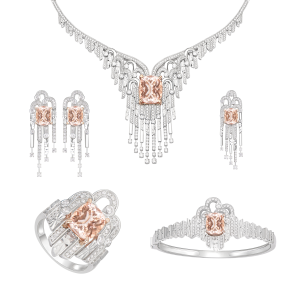 Bộ trang sức Vàng 14K Đính đá Morganite PNJ Masterpiece 00004-00032