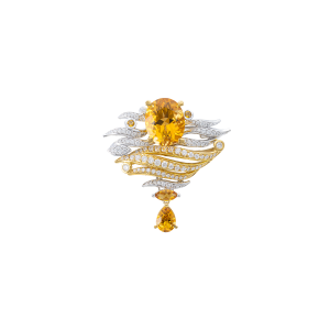 Cài áo Vàng 14K Đính đá Citrine PNJ Masterpiece CTMXC000002