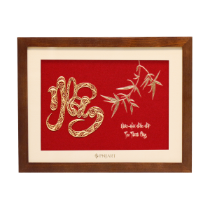 Tranh chữ Nhân 32x25 PNJArt Lời Vàng Ý Ngọc 0000Y000019