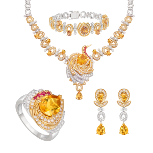 Bộ trang sức Vàng 14K Đính đá Citrine PNJ Masterpiece 00006-00004
