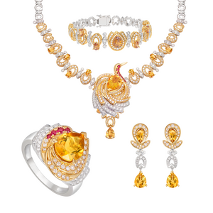 Bộ trang sức Vàng 14K Đính đá Citrine PNJ Masterpiece 00006-00004