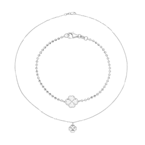 Bộ trang sức Vàng Trắng Ý 18K PNJ 60121-61112