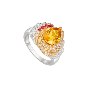Nhẫn Vàng 14K Đính đá Citrine PNJ Masterpiece CTMXC000004