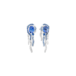 Bông tai Vàng Trắng 14K Đính đá Tanzanite PNJ Masterpiece TZMXW000005