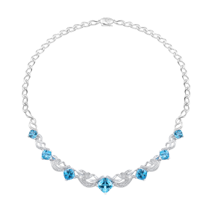 Dây cổ Vàng Trắng 14K Đính đá Topaz PNJ Masterpiece TPMXW000040