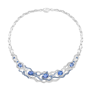 Dây cổ Vàng Trắng 14K Đính đá Tanzanite PNJ Masterpiece TZMXW000013