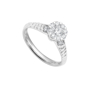 Nhẫn Kim cương Vàng Trắng 14K PNJ DDDDW015498