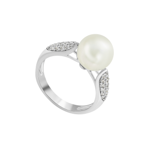 Nhẫn Vàng Trắng 14K Đính ngọc trai Akoya PNJ PAXMW000158