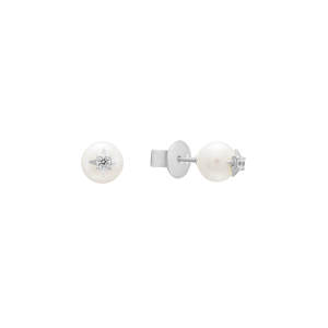 Bông tai Vàng Trắng 10K Đính Ngọc trai Freshwater PNJ PFXMW000475