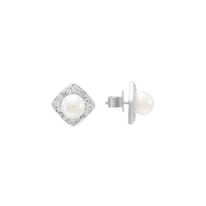Bông tai Vàng Trắng 10K Đính Ngọc trai Freshwater PNJ PFXMW000477