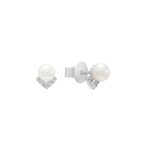 Bông tai Vàng Trắng 10K Đính Ngọc trai Freshwater PNJ PFXMW000487