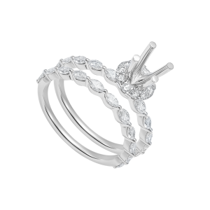 Vỏ Nhẫn Kim cương Vàng Trắng 18K PNJ 00DDW007637