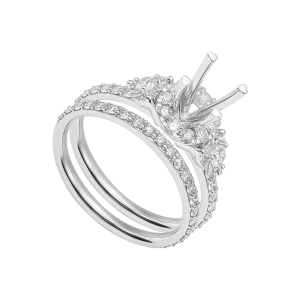 Vỏ Nhẫn Kim cương Vàng Trắng 18K PNJ 00DDW007643