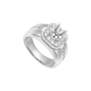 Vỏ Nhẫn nam Kim cương Vàng Trắng 18K PNJ 00DDW007725