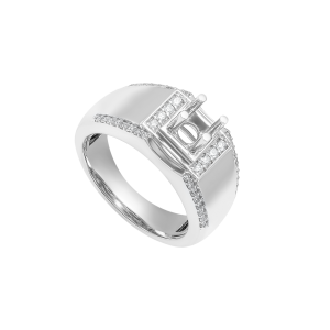 Vỏ Nhẫn nam Kim cương Vàng Trắng 18K PNJ 00DDW007729