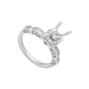 Vỏ Nhẫn Kim cương Vàng Trắng 18K PNJ 00DDW007837