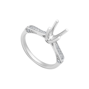 Vỏ Nhẫn Kim cương Vàng Trắng 18K PNJ 00DDW007839