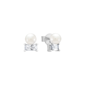 Bông tai Vàng Trắng 10K Đính Ngọc trai Freshwater PNJ PFXMW000490
