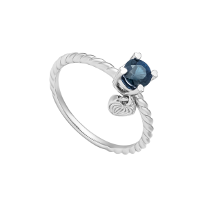 Nhẫn Vàng Trắng 10K Đính đá Sapphire PNJ SP00W000118