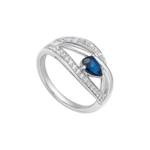 Nhẫn Vàng Trắng 14K Đính đá Sapphire PNJ SPXMW000571