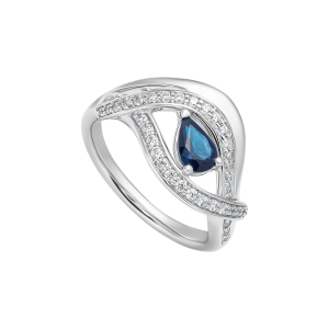Nhẫn Vàng Trắng 14K Đính đá Sapphire PNJ SPXMW000572
